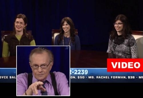 Larry King interviews Racheli Muchnik.JPG